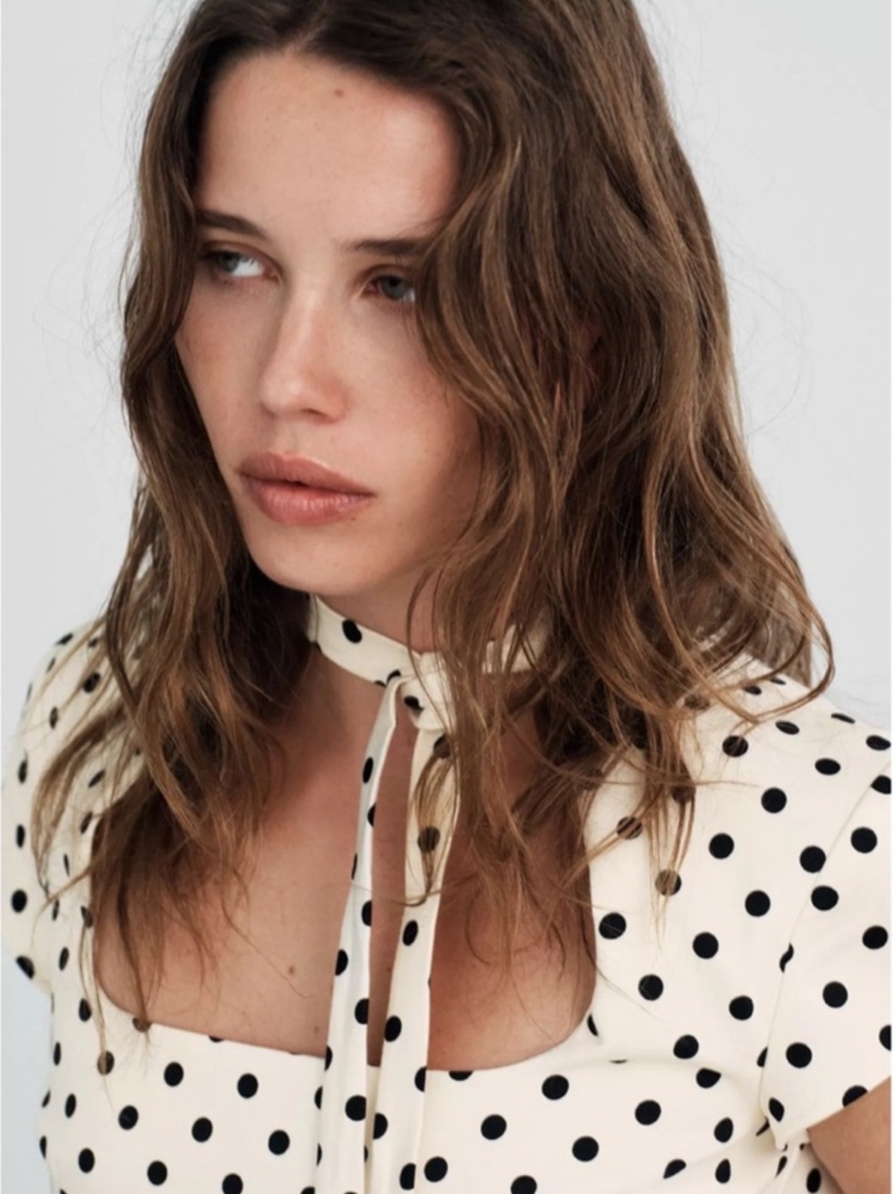 ❣️VIRAL❣️ ZARA SHORT POLKA DOT TIE DRESS - Picture 11 of 16